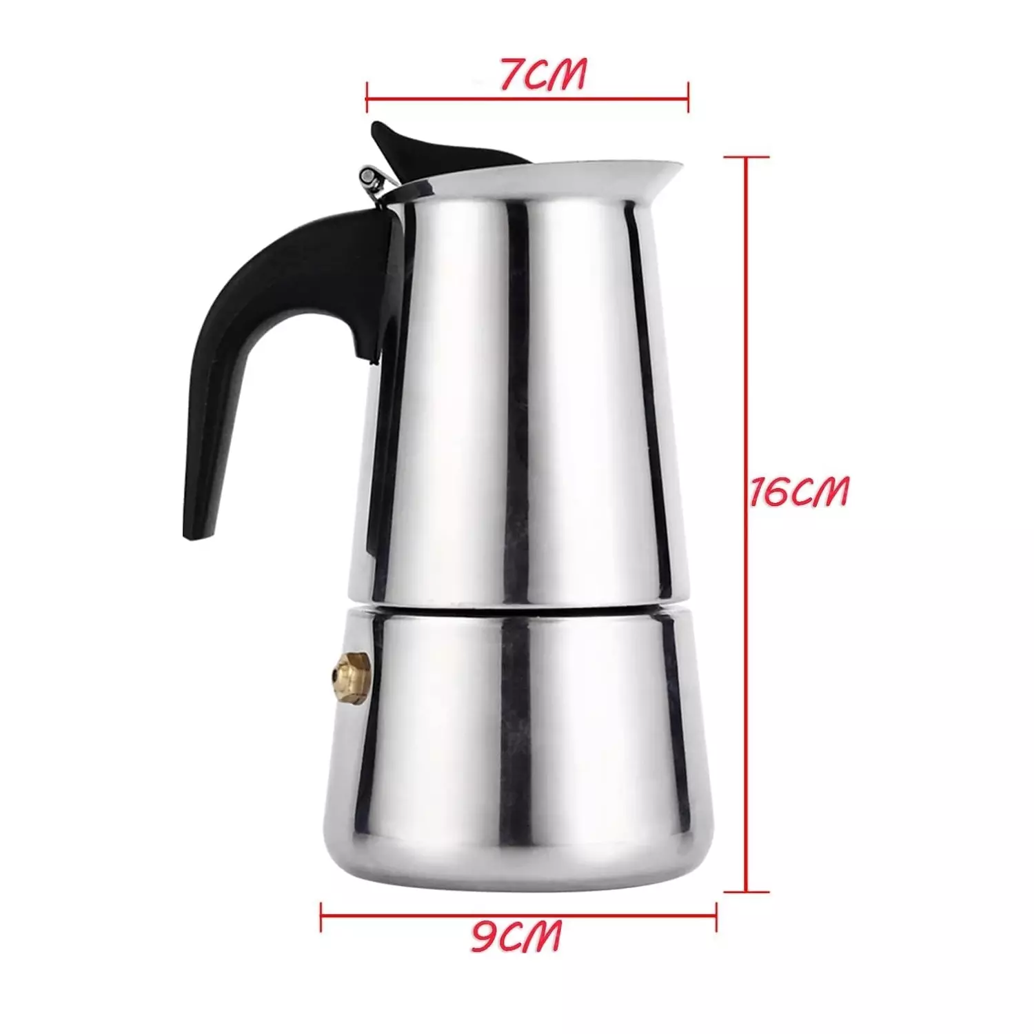 Italian Mokapot (Pedrini Style) Aluminum 100ml 2 Cup Coffee Maker hover image