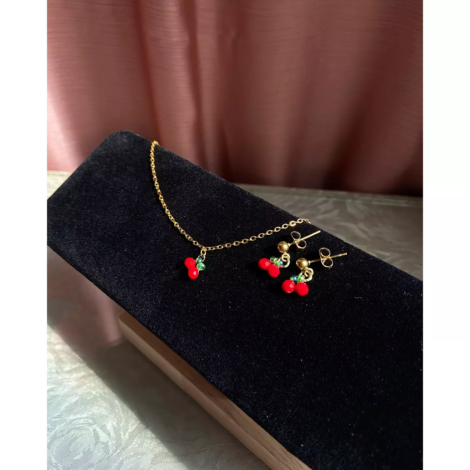 Cherry necklace and earrings 🍒 2