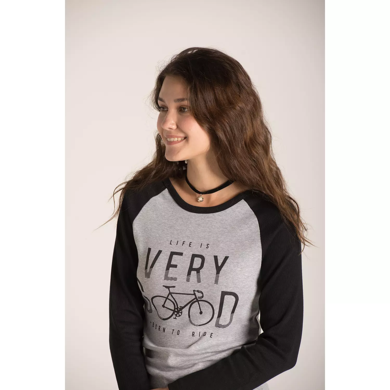 LONG SLEEVE  PRINTED TEE hover image