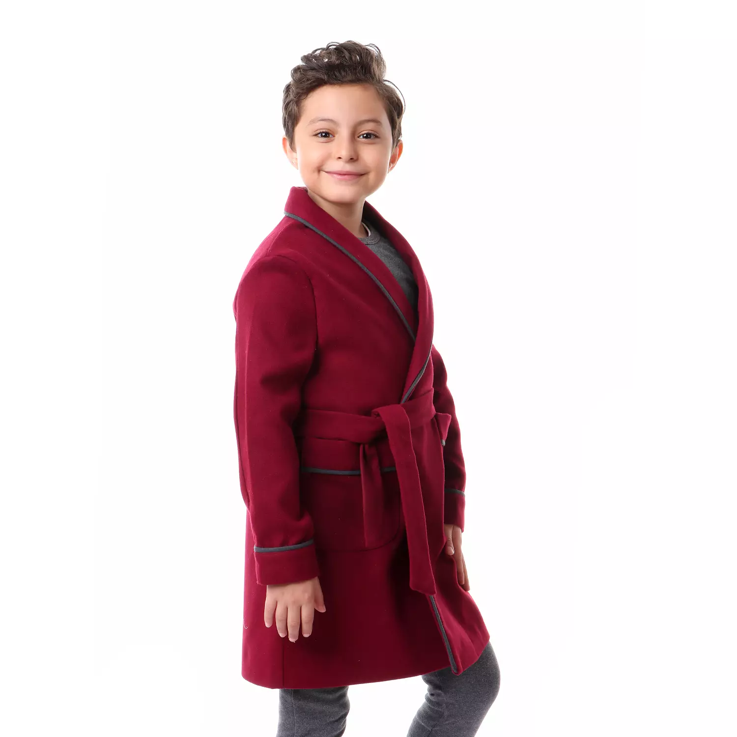 Shorto Kids Winter Robe - Burgundy 2