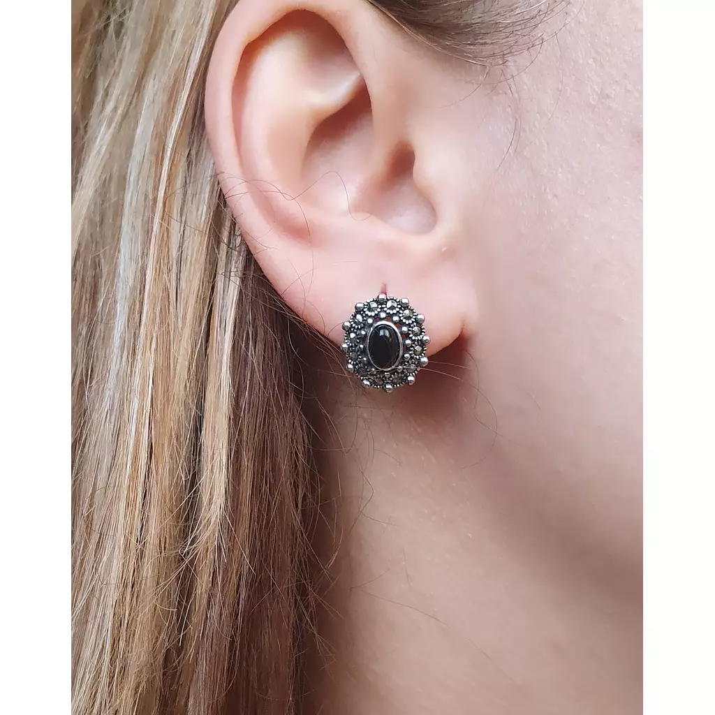 Onyx stone earrings