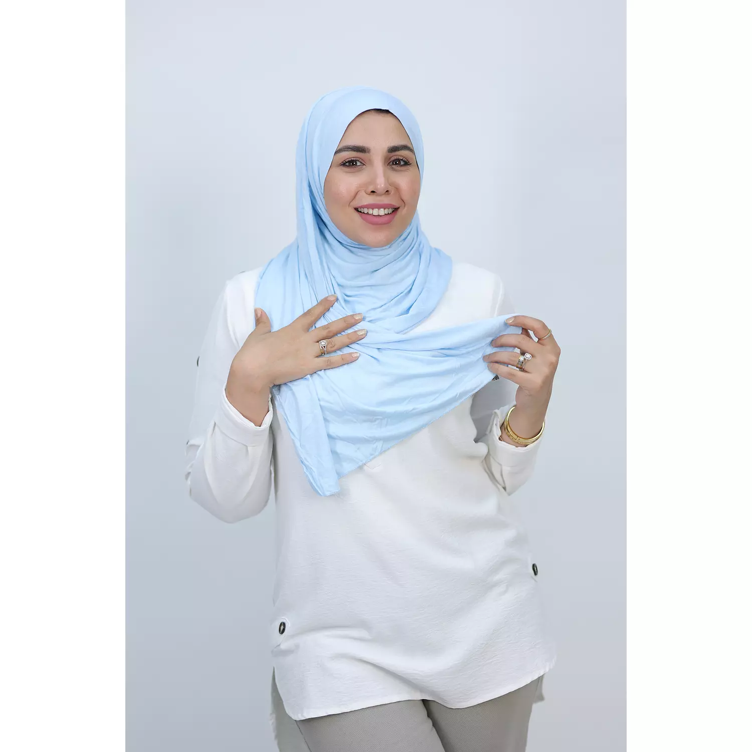 Jada Cotton Lycra Gel Hijab - Baby-Blue hover image