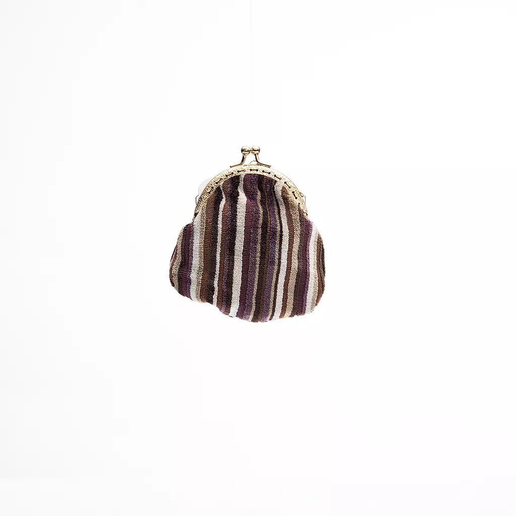 The Velvet Striped Kisslock Coin Purse