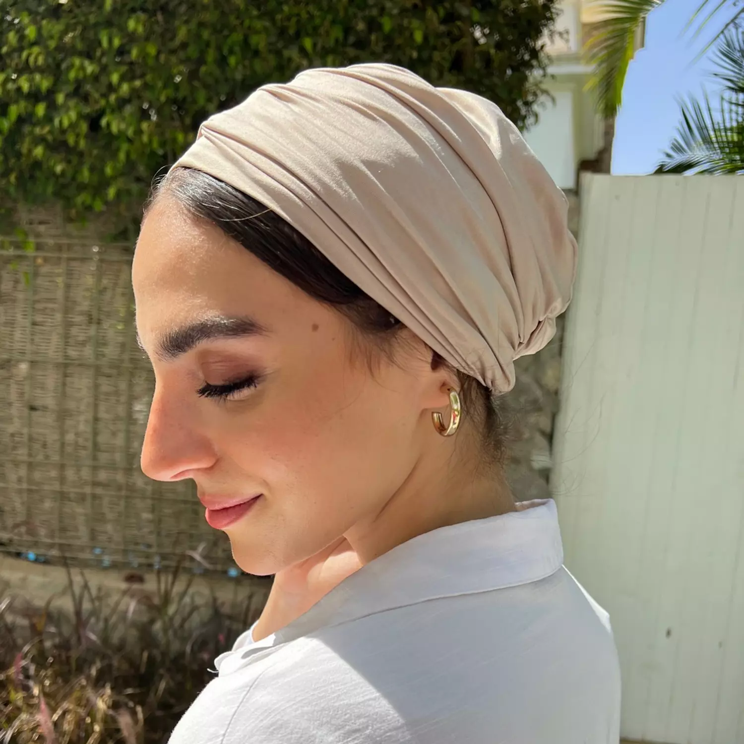 The daisy beige turban  1