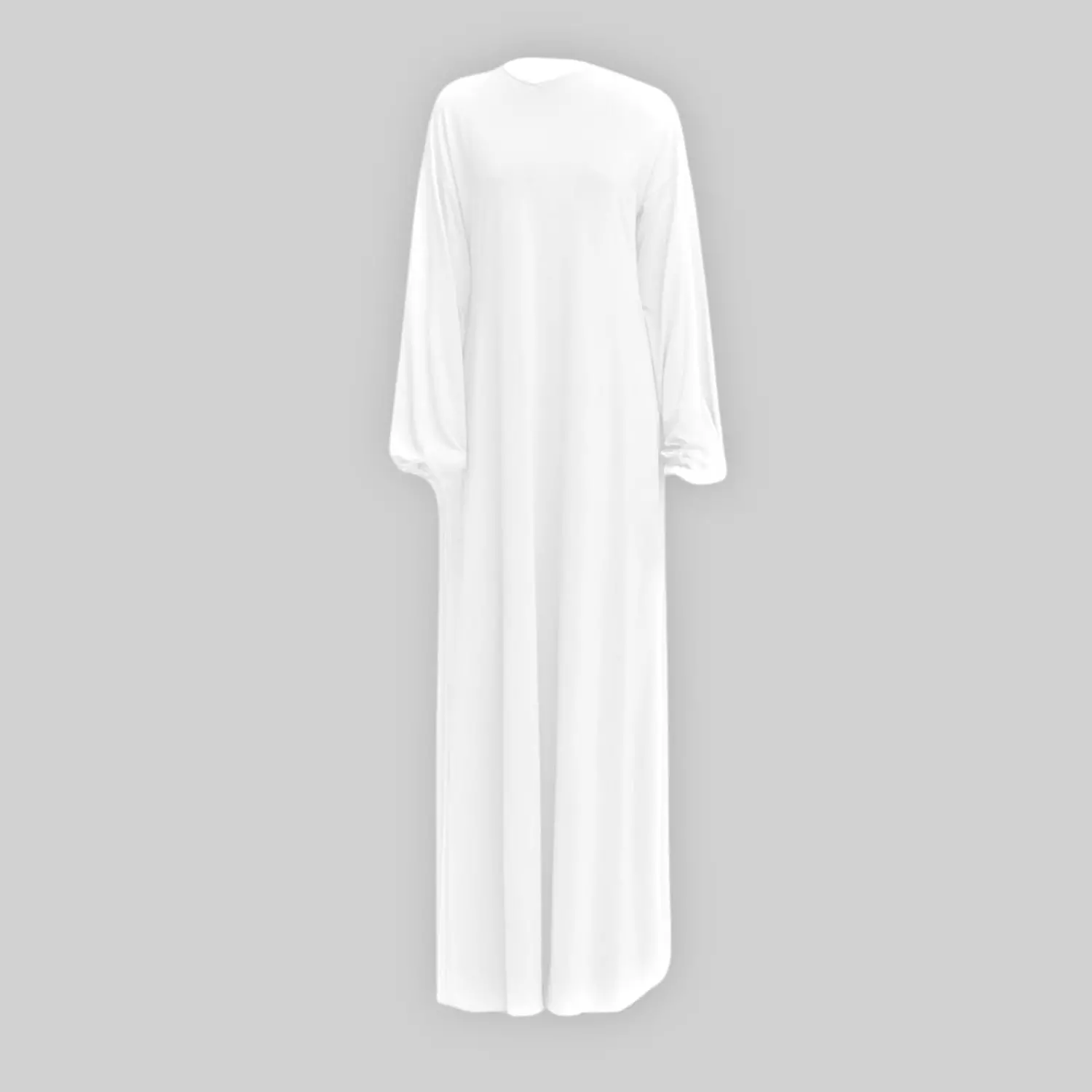 Basic Long Sleeve Dress- White 2