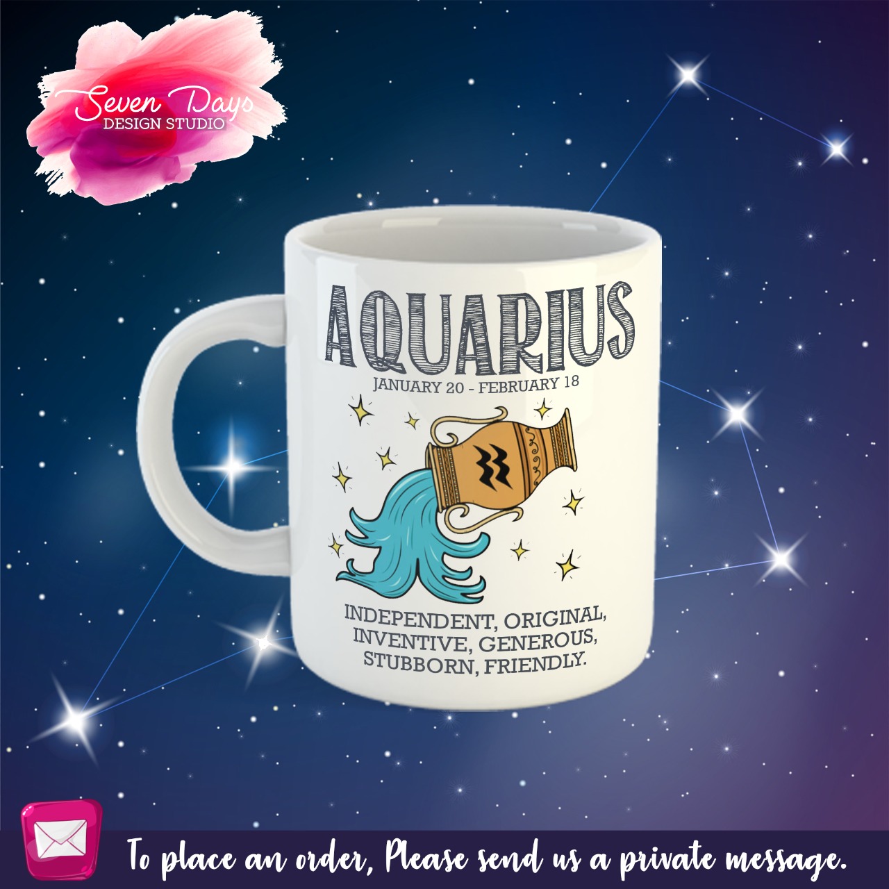 Aquarius Mug, Bottle or Travel Mug 2