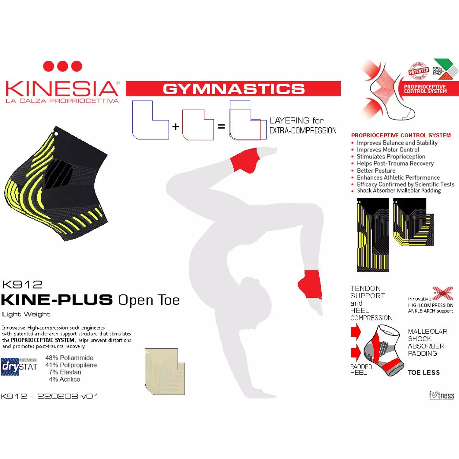 KINESIA - K912 Ankle Support Kineplus Low-Cut Compression Socks (One Size) 2