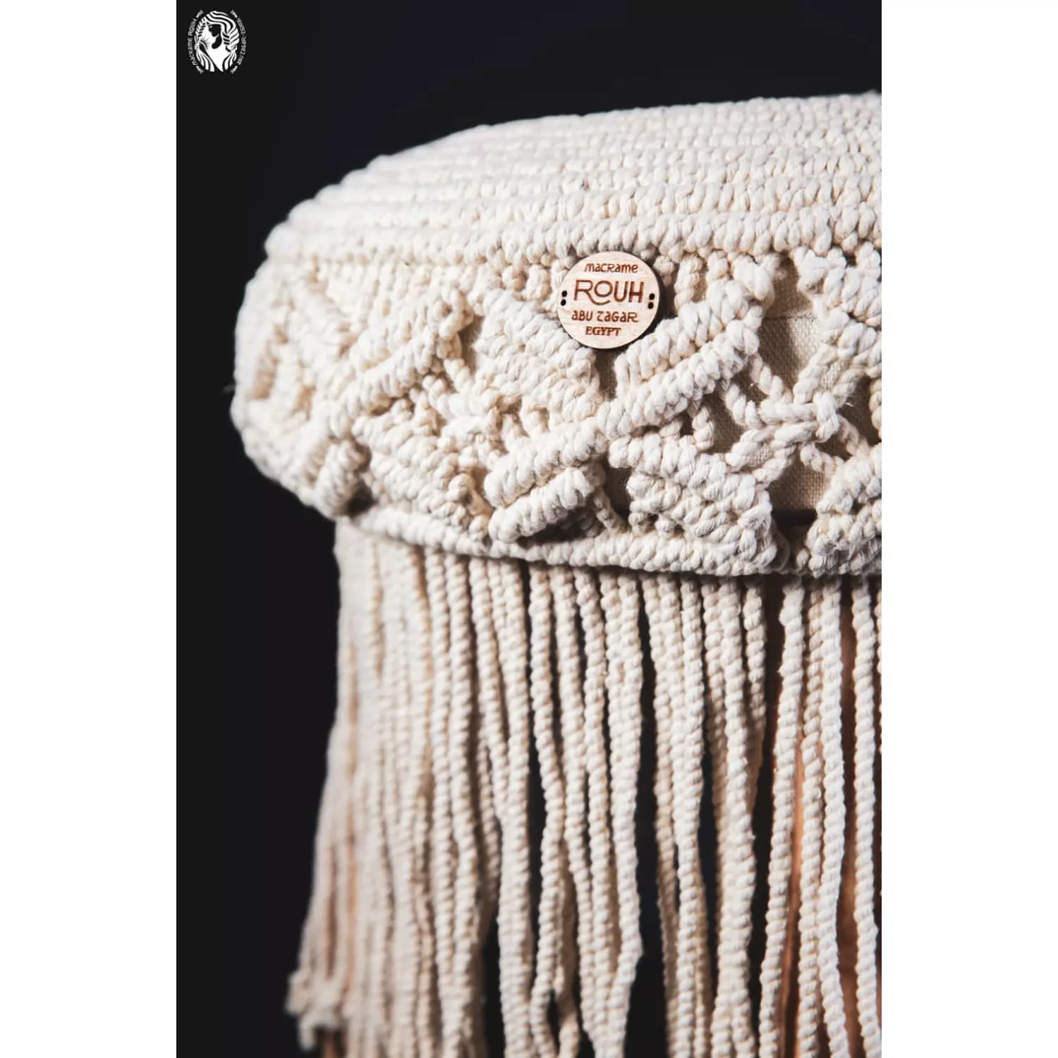 MACRAME POUF WITH FRINGES 1