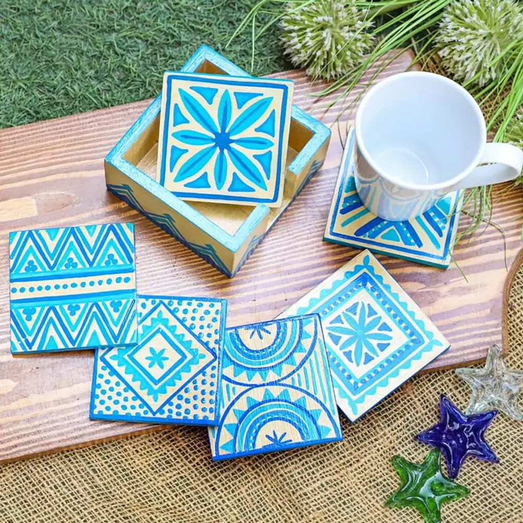 Coaster set - Gigi blue