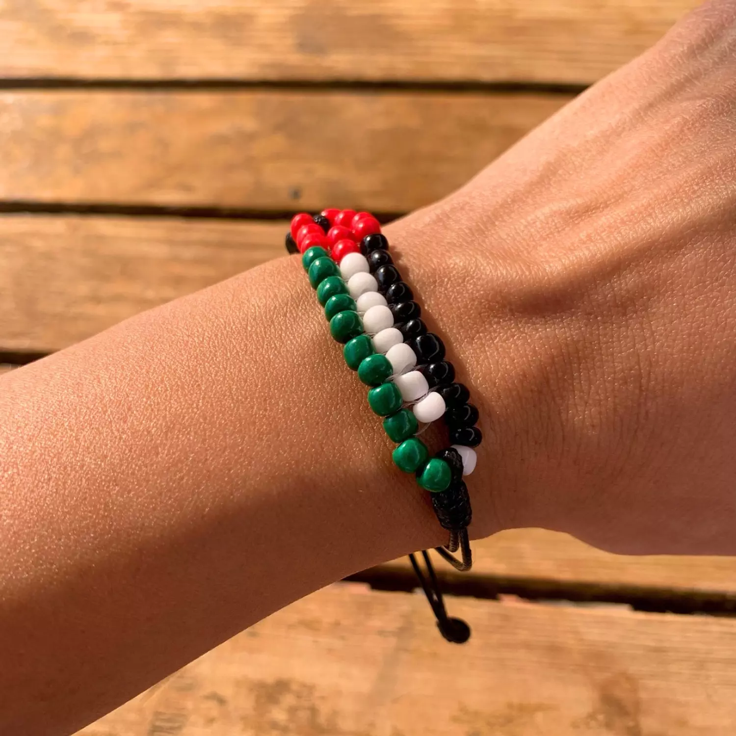 Beaded Palestine Flag bracelet 0