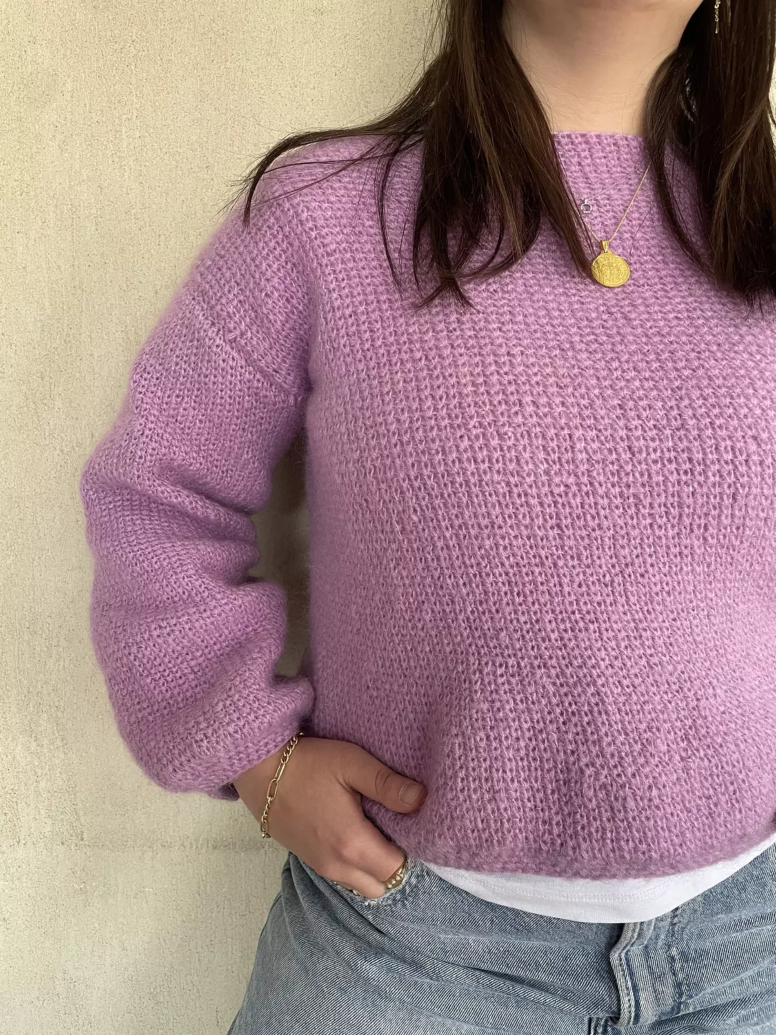 Lilac handmade winter pullover  1