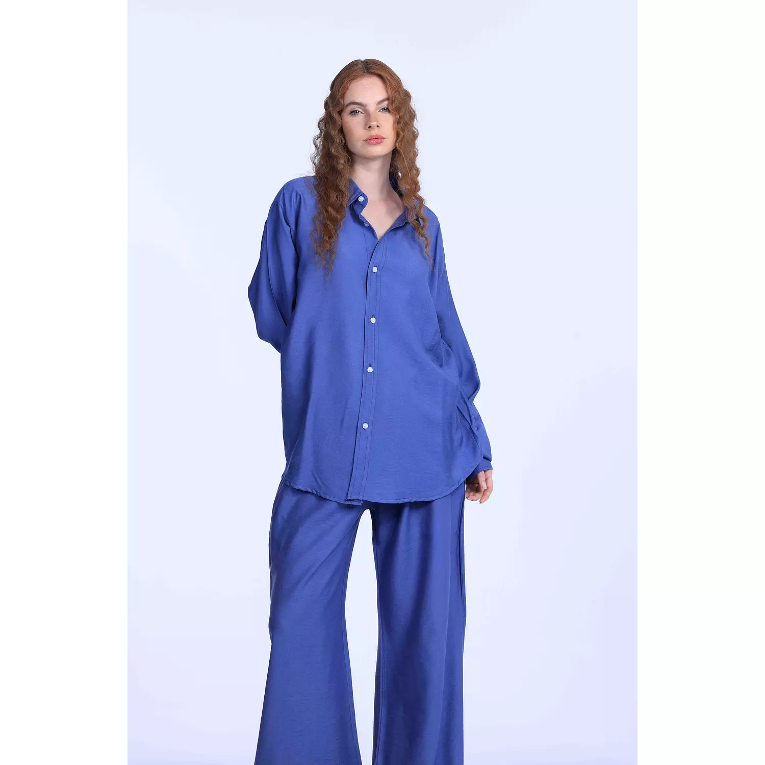 blue oversized linen chemise  4