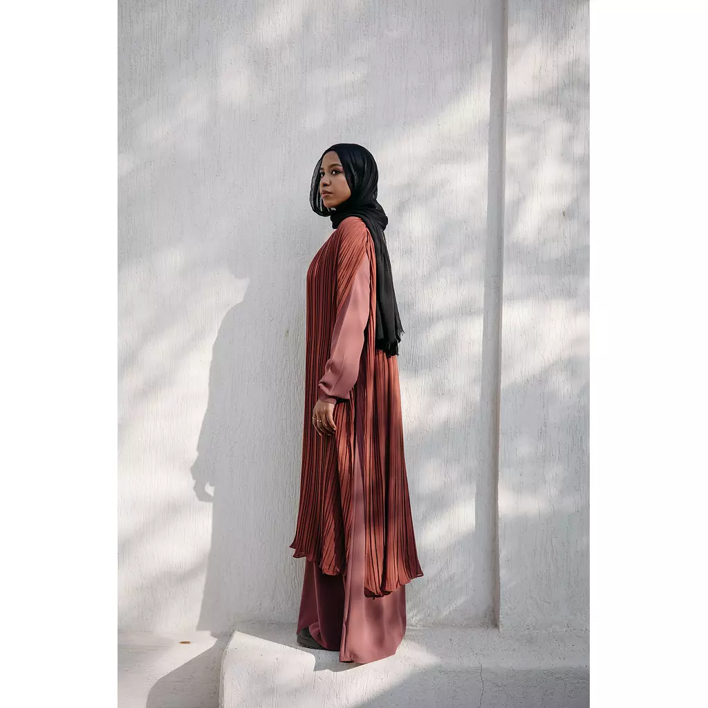 Night Blooming Abaya in Burnt Orange