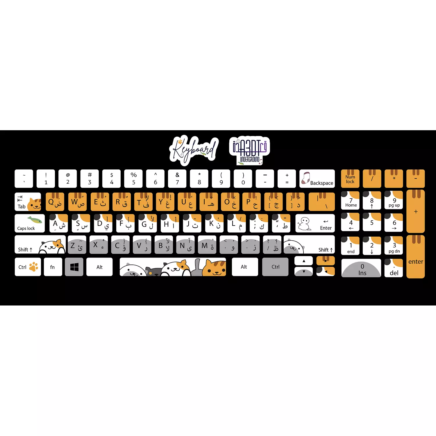 White Cats keyboard sticker  hover image