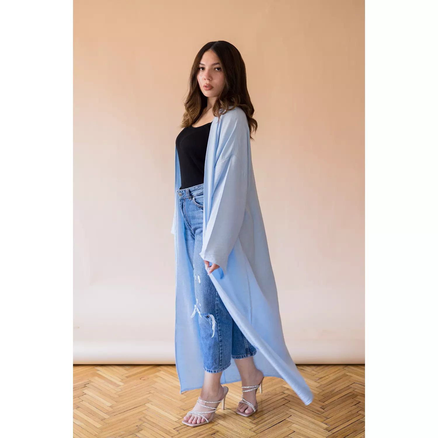 Long Lenin Cardigan - baby blue  1