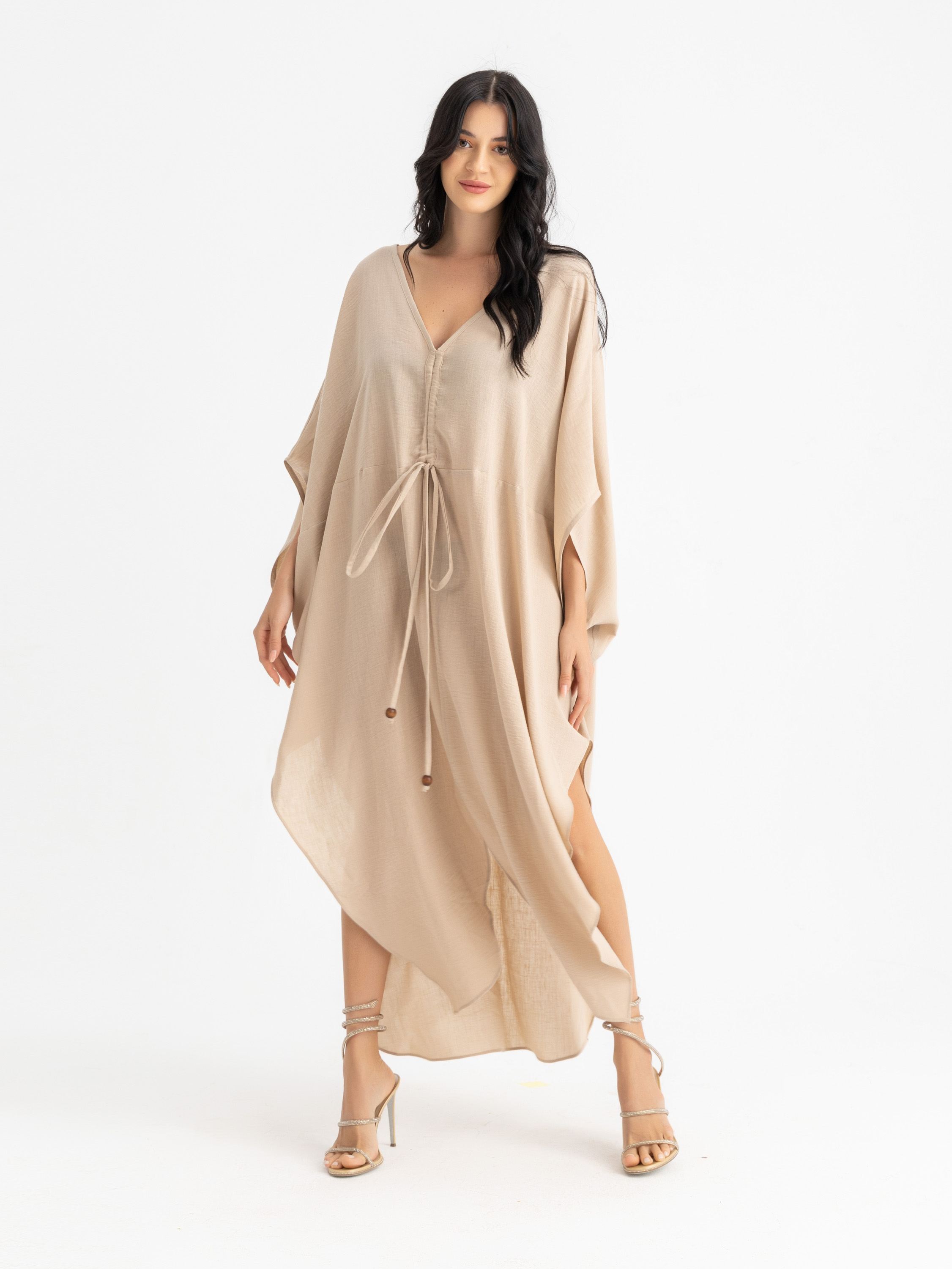 The KAMILIA gathered linen kaftan