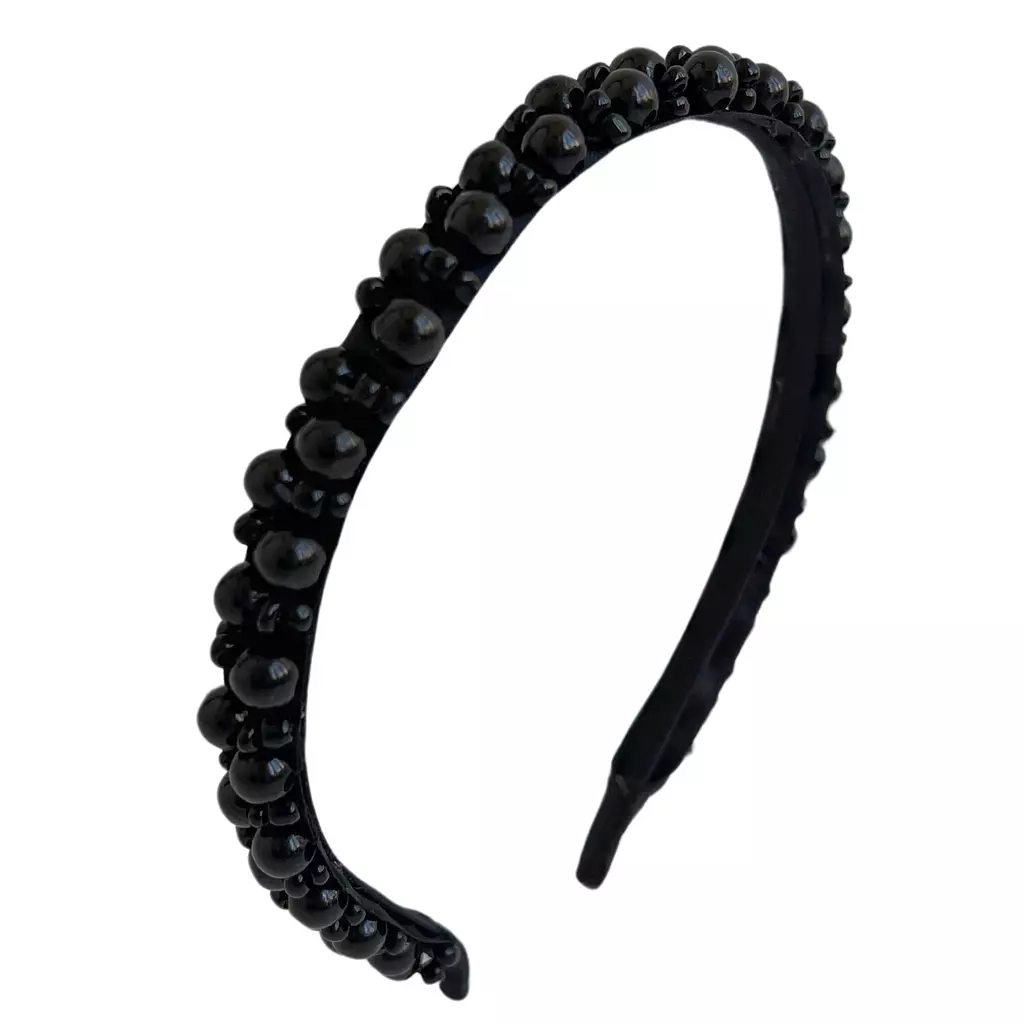 The Beaded Headpiece in Black