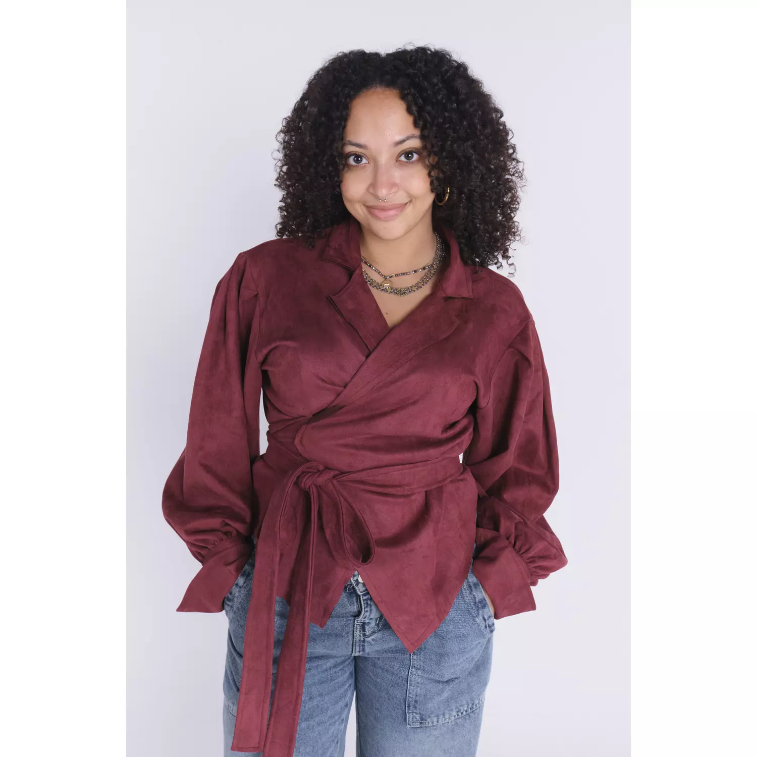 Croisé Blouse - burgundy  hover image