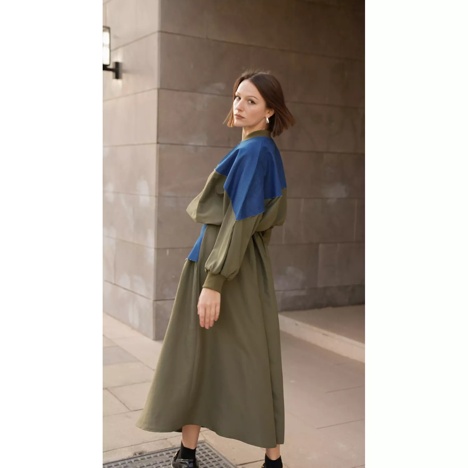 Denim olive skirt set 2