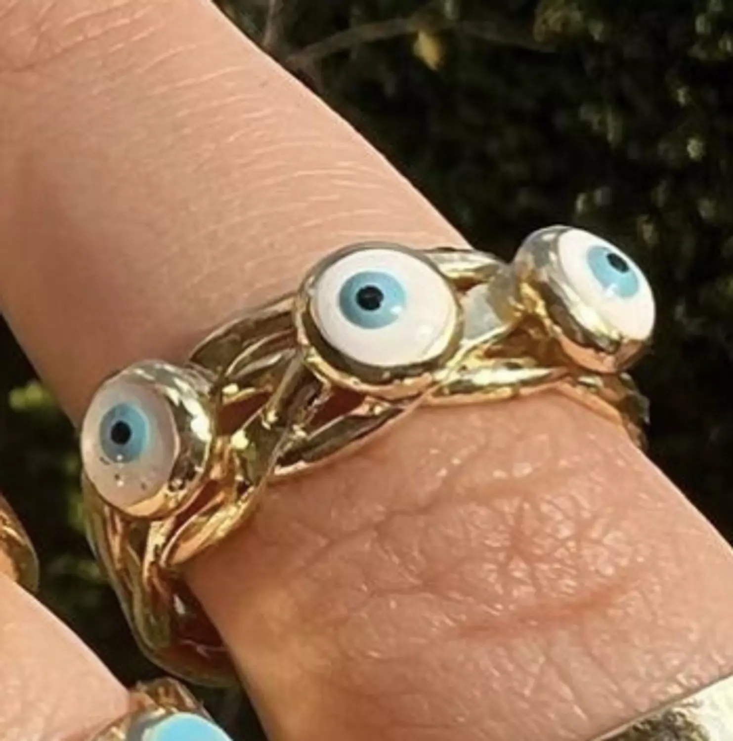 Triple Evil eye ring hover image