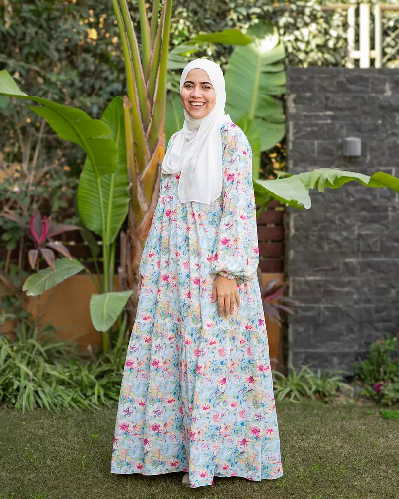 Mint Floral Crepe Dress