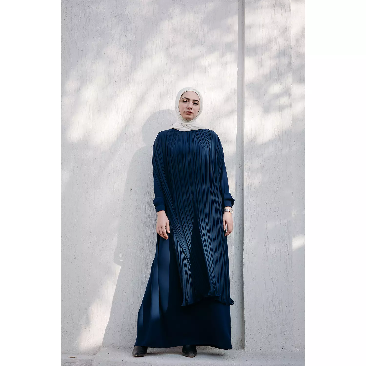 Night Blooming Abaya in Navy Blue 2