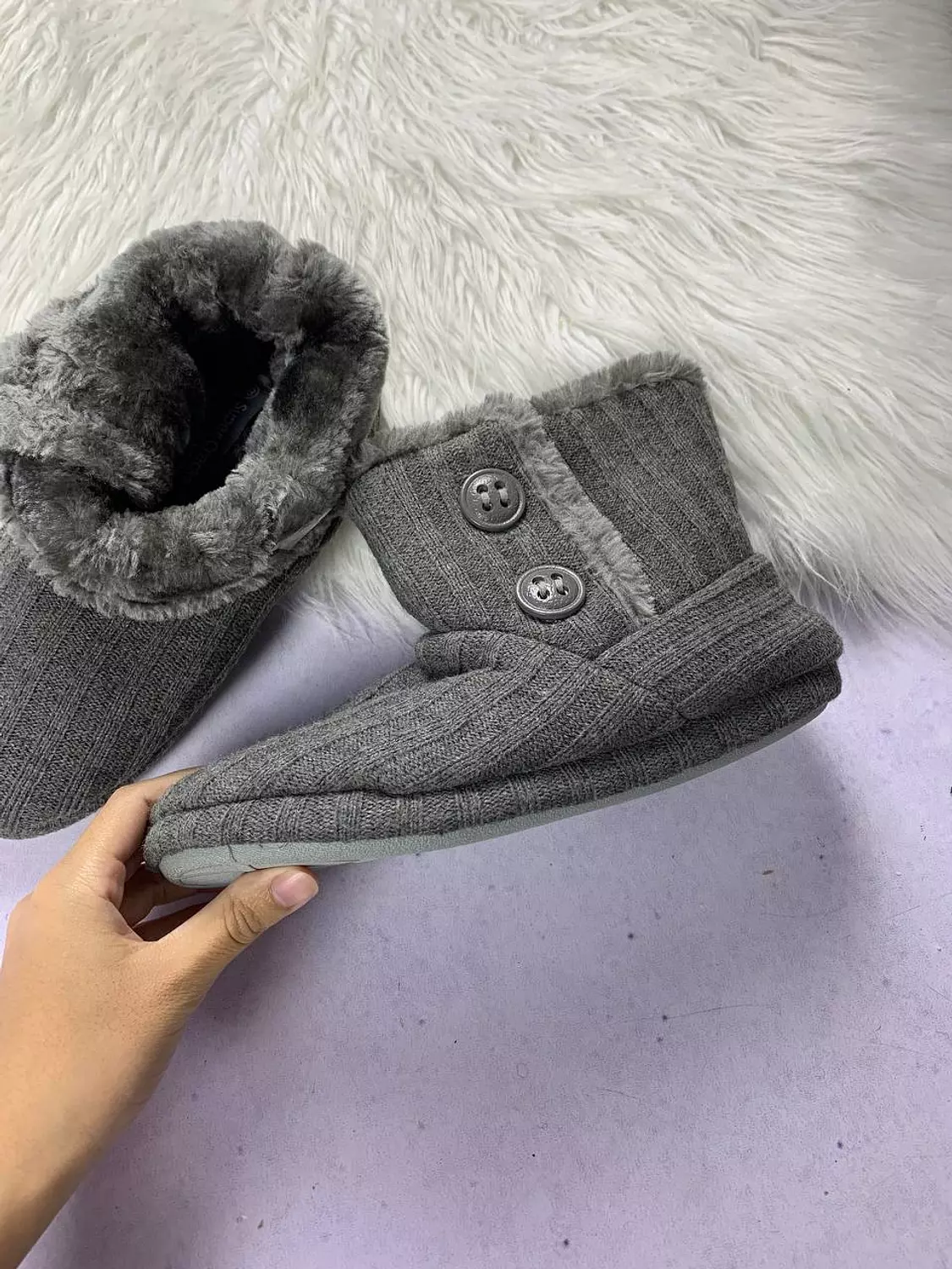 Cozy fur boots  with memory foam made in uk.. 2