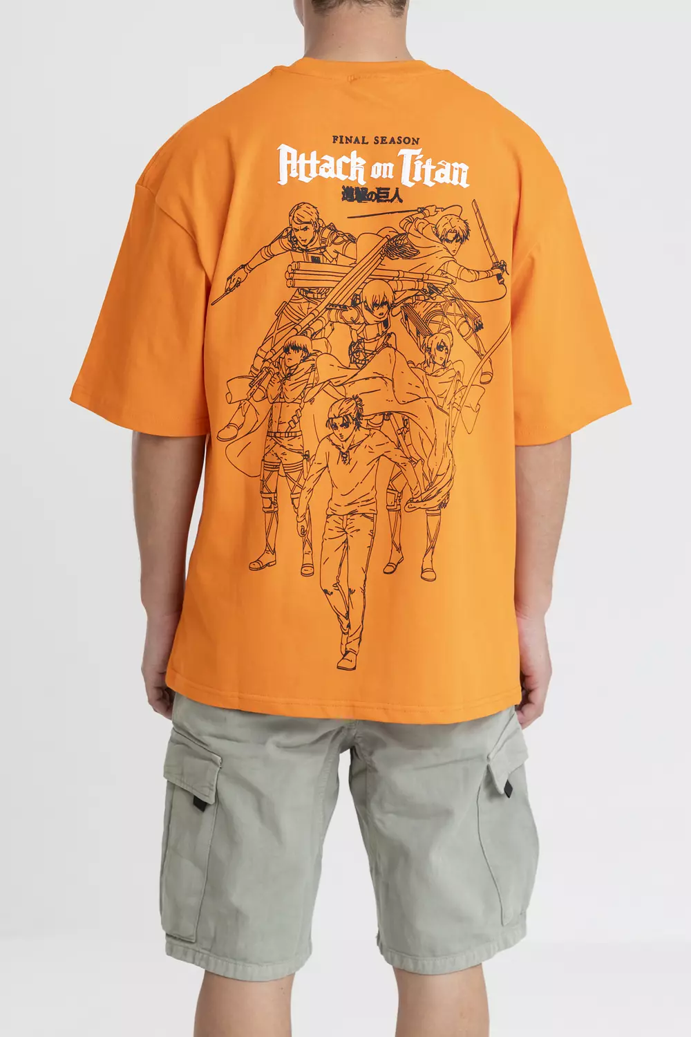 OVERSIZED COTTON T-SHIRT WTH CONTRST PRINT BACK & FRONT hover image