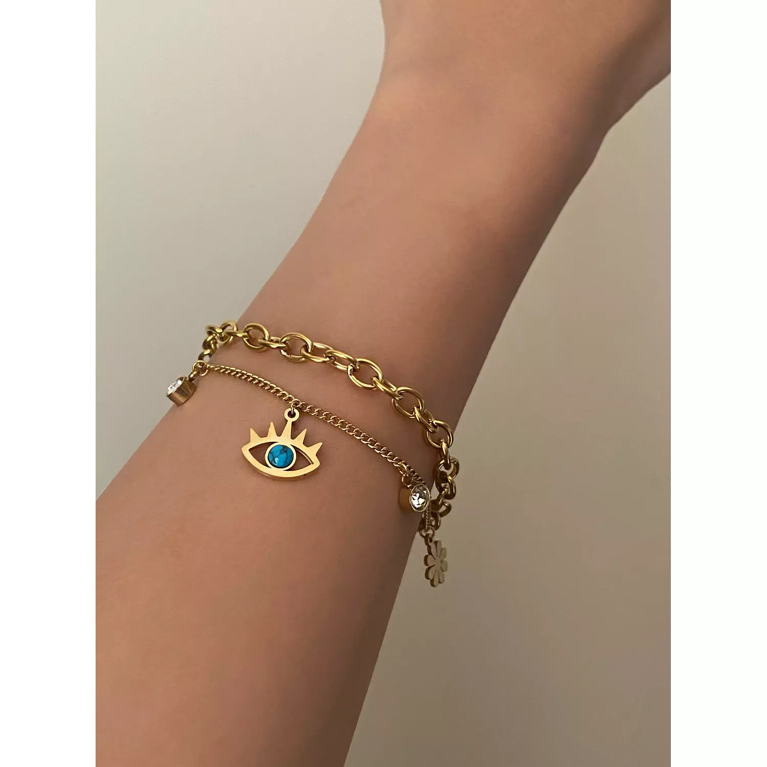 Layered Blue Eye Bracelet 1