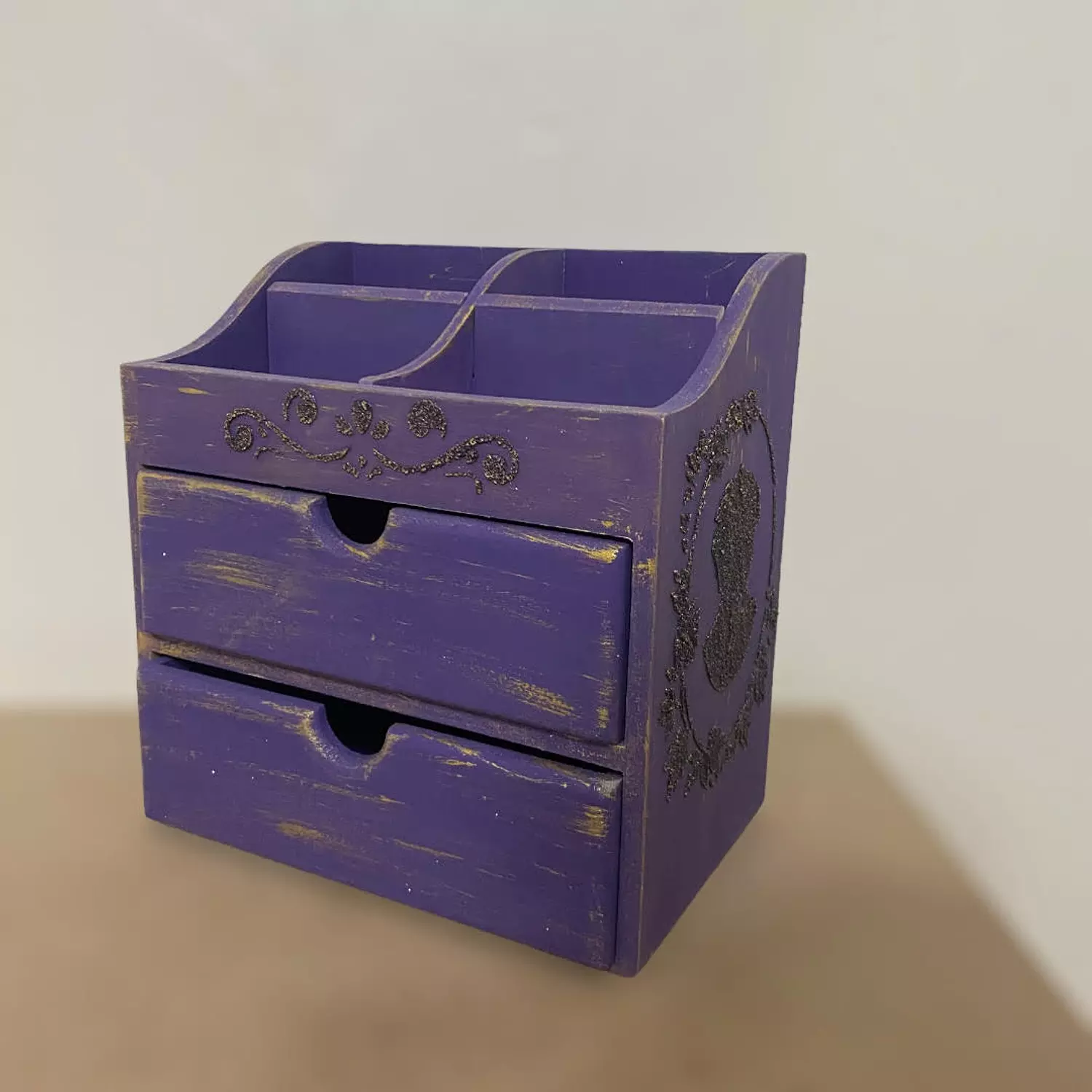 purple queen two drawers organizer hover image