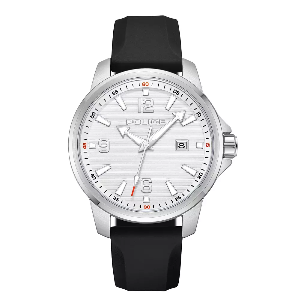 Mensor Gents Analog Watch With Silver Dial & Black Strap -PEWJN0020902, Black