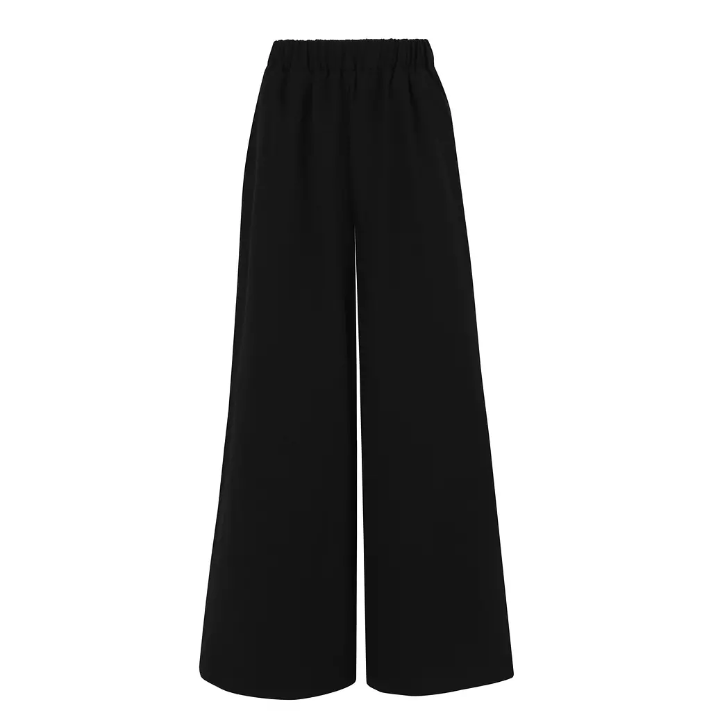 Linen Black Wide Leg Pants