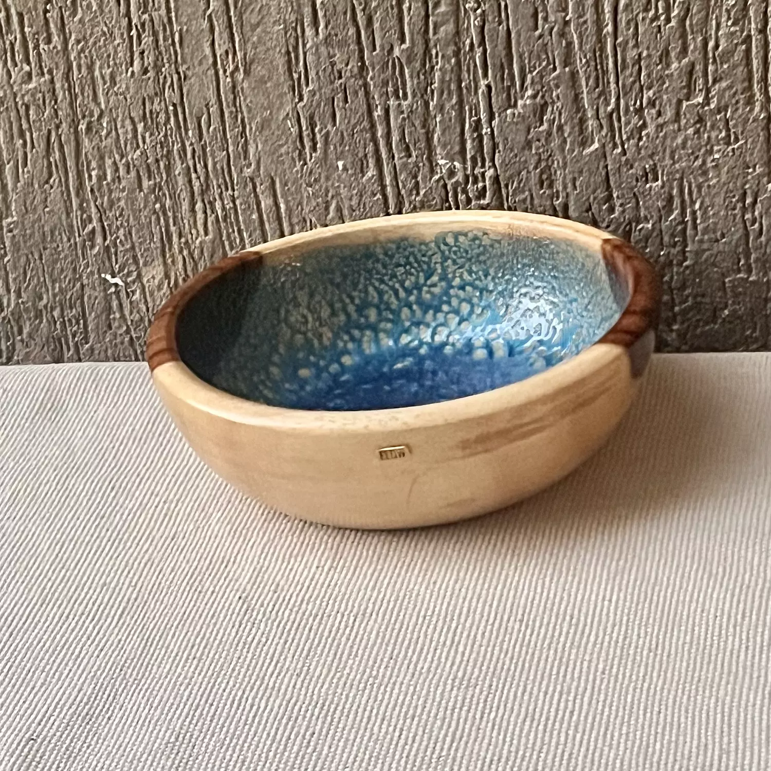 Blue Wood Bowl hover image