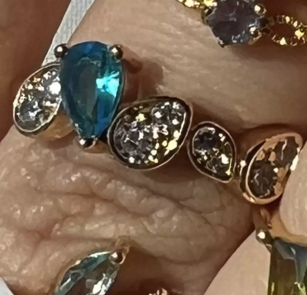 Blue /silver Rhinestone ring 