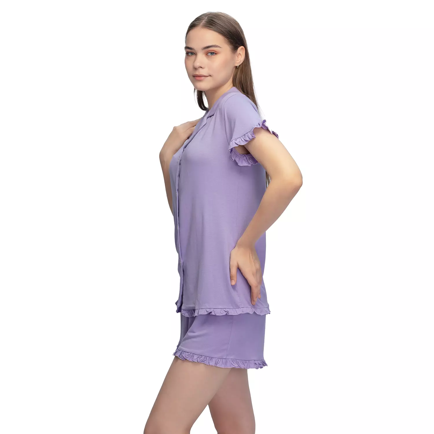 Lilac button-up front Pj set 1