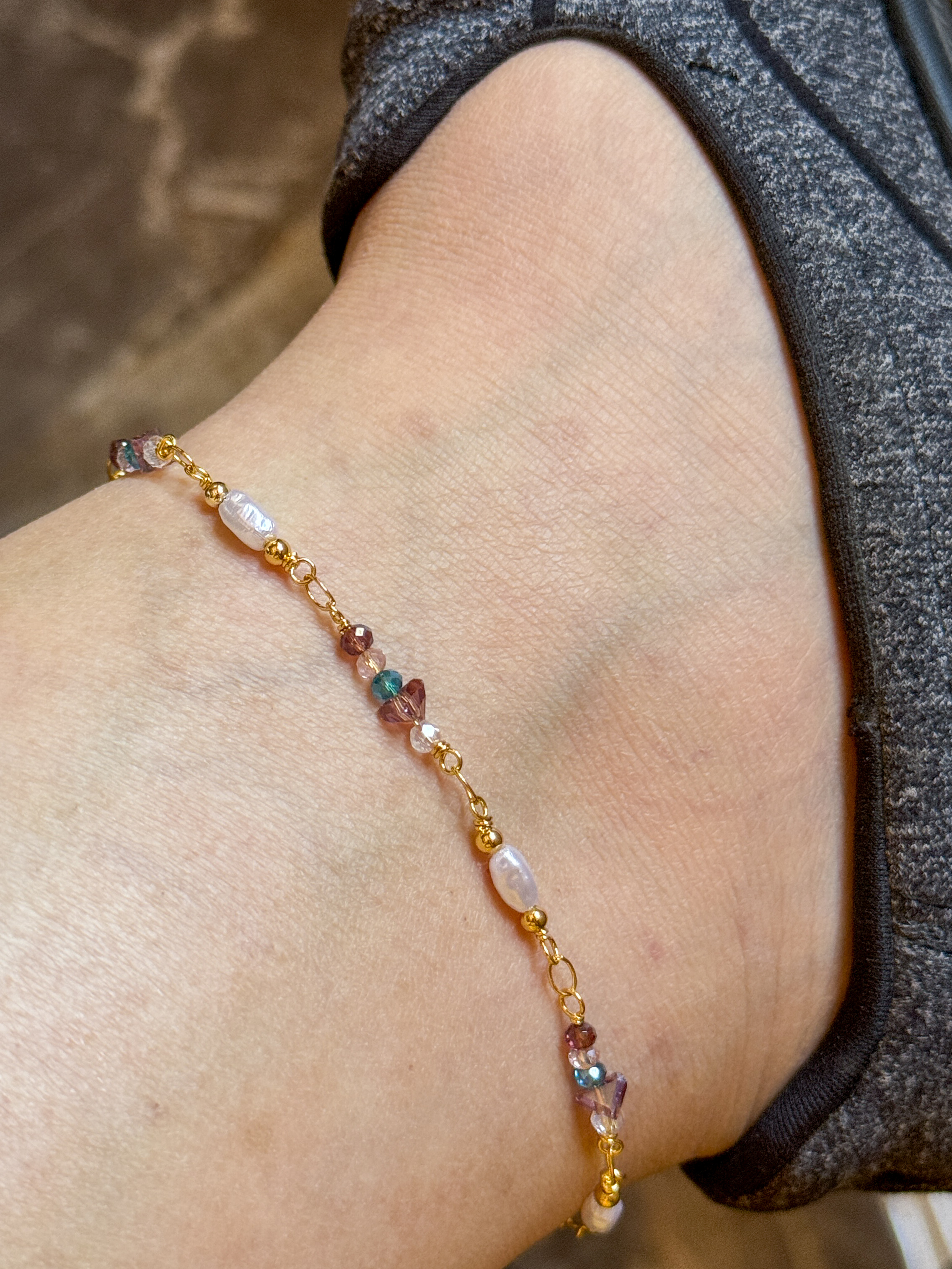 Purple Stones Anklet ( Stock ) 1