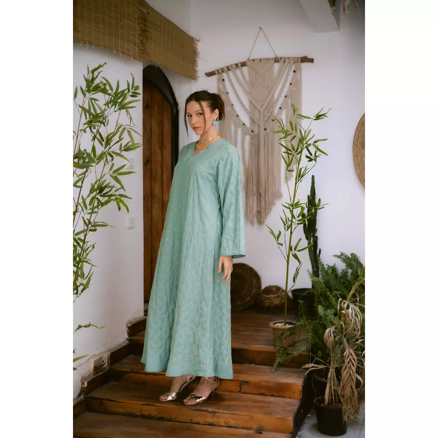 Mint embroidered Dress 5