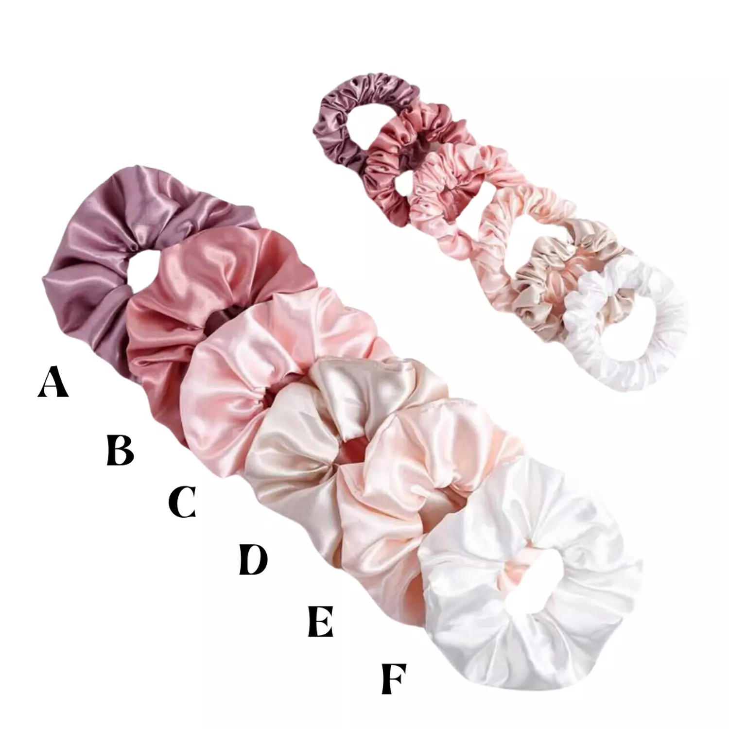 2 Pc Satin Scrunchies Set 0