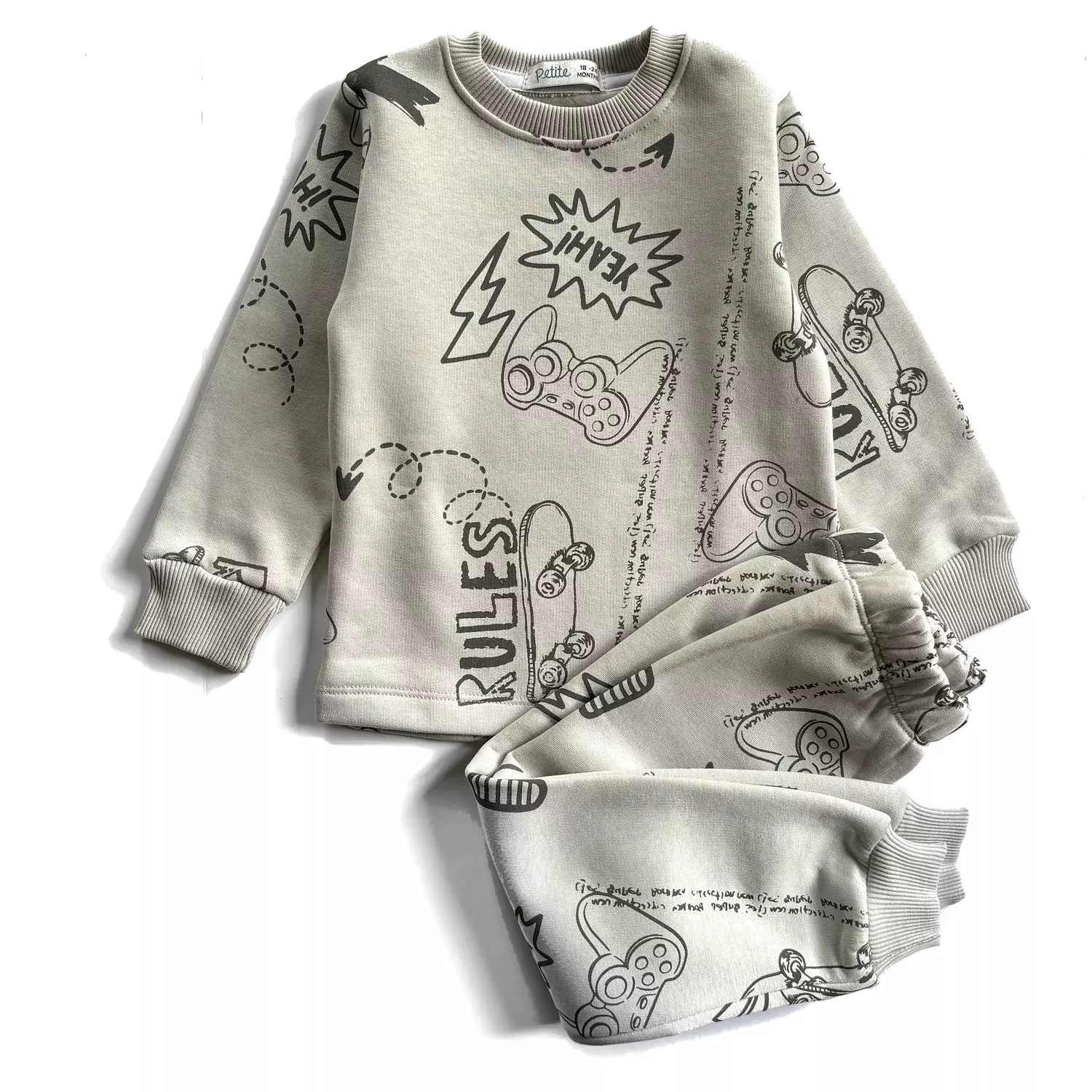 Graffiti Pattern Cotton Fleece PJs hover image