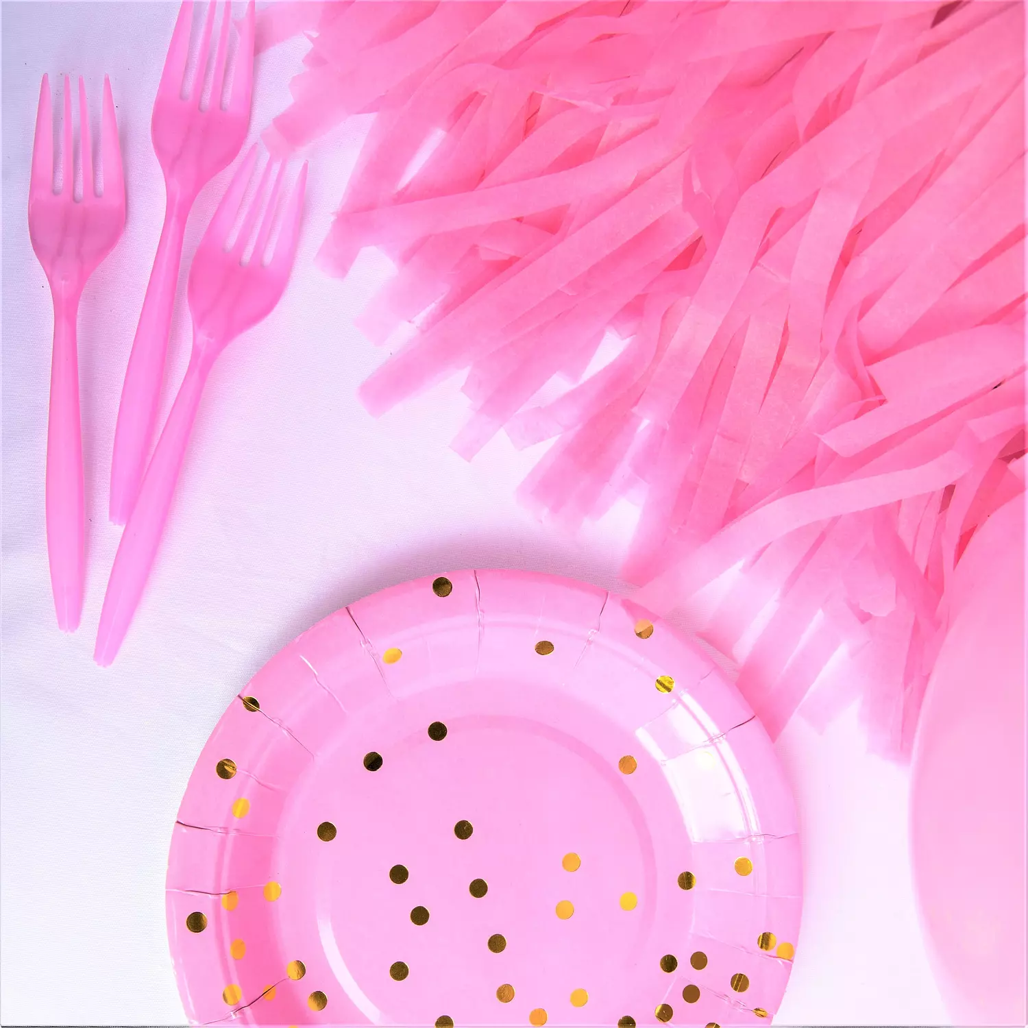 Pink Plastic Forks 10