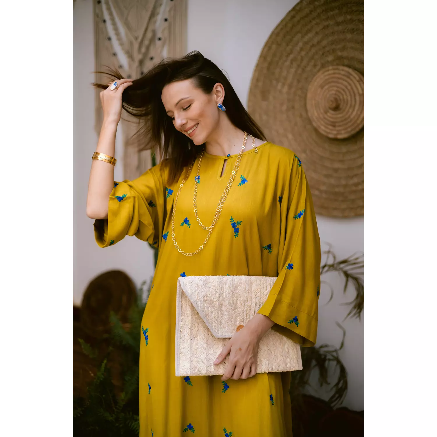 Mustard linen dress 5