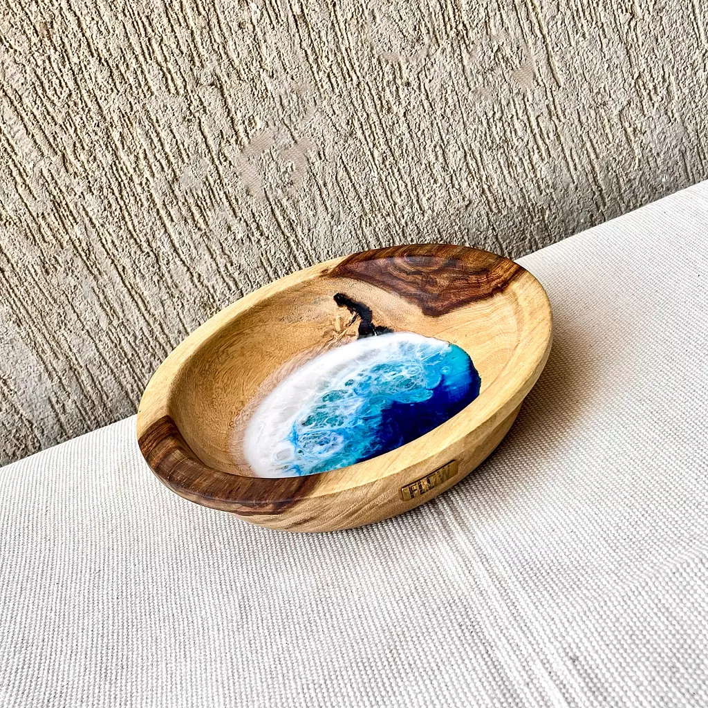 Sea light wooden bowl