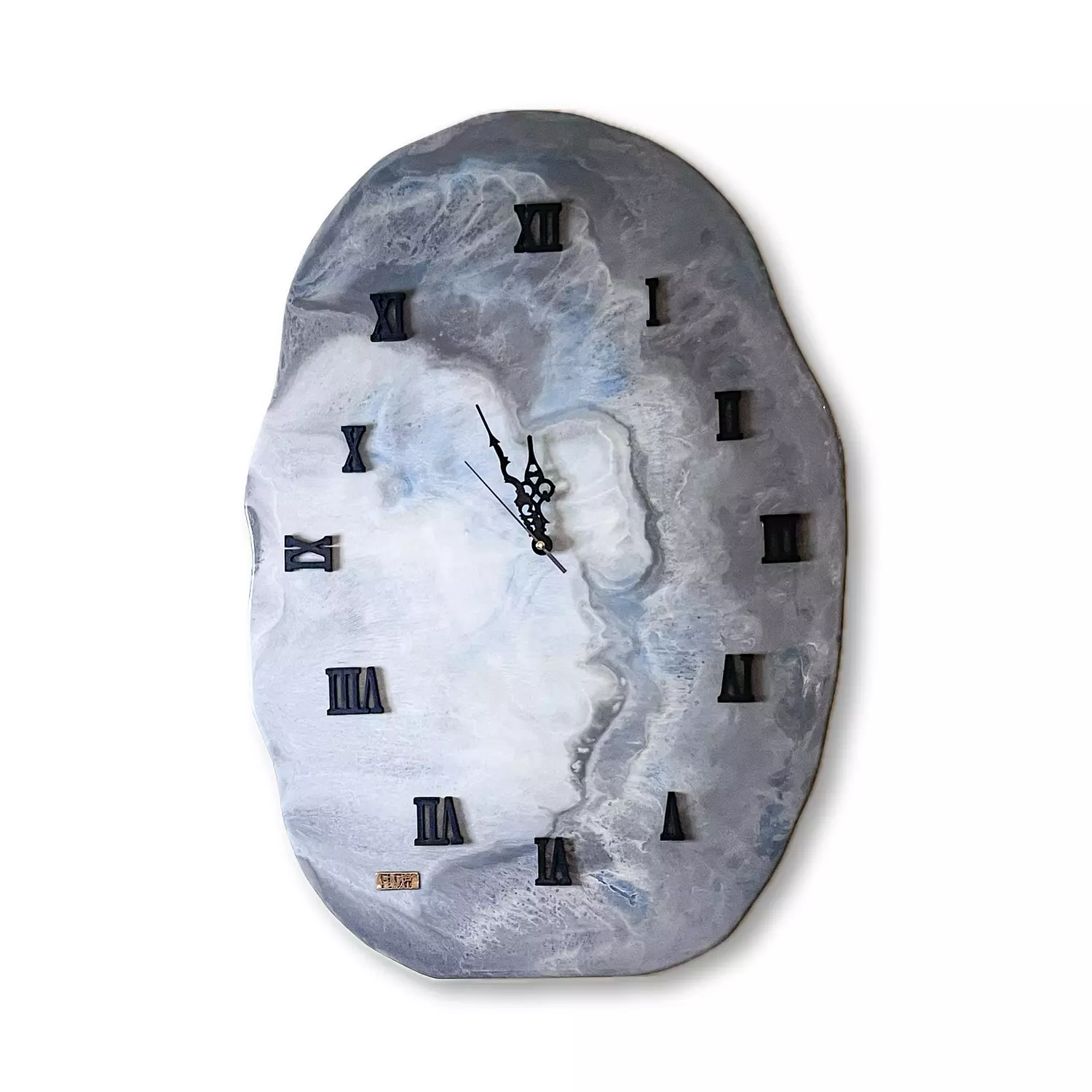 Grey / Blue Agate Wall-Clock hover image