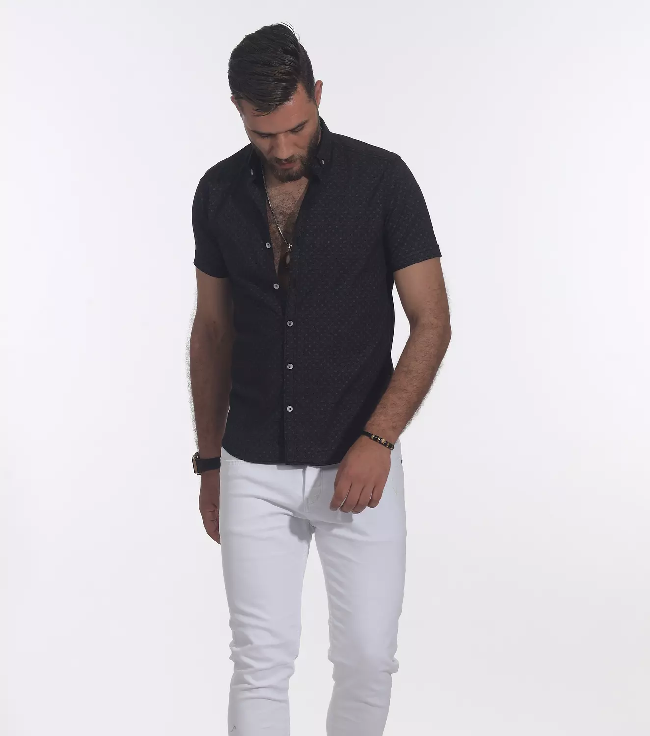 Patterned Half Sleeve Shirt Slim Fit 5