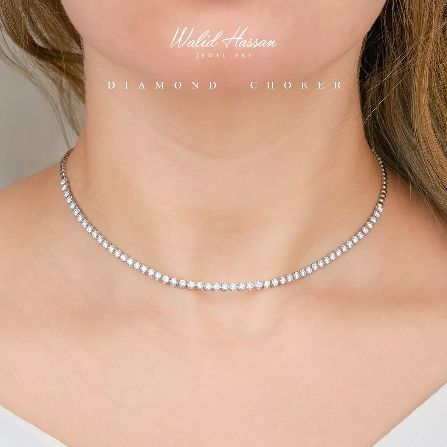 diamond choker hover image