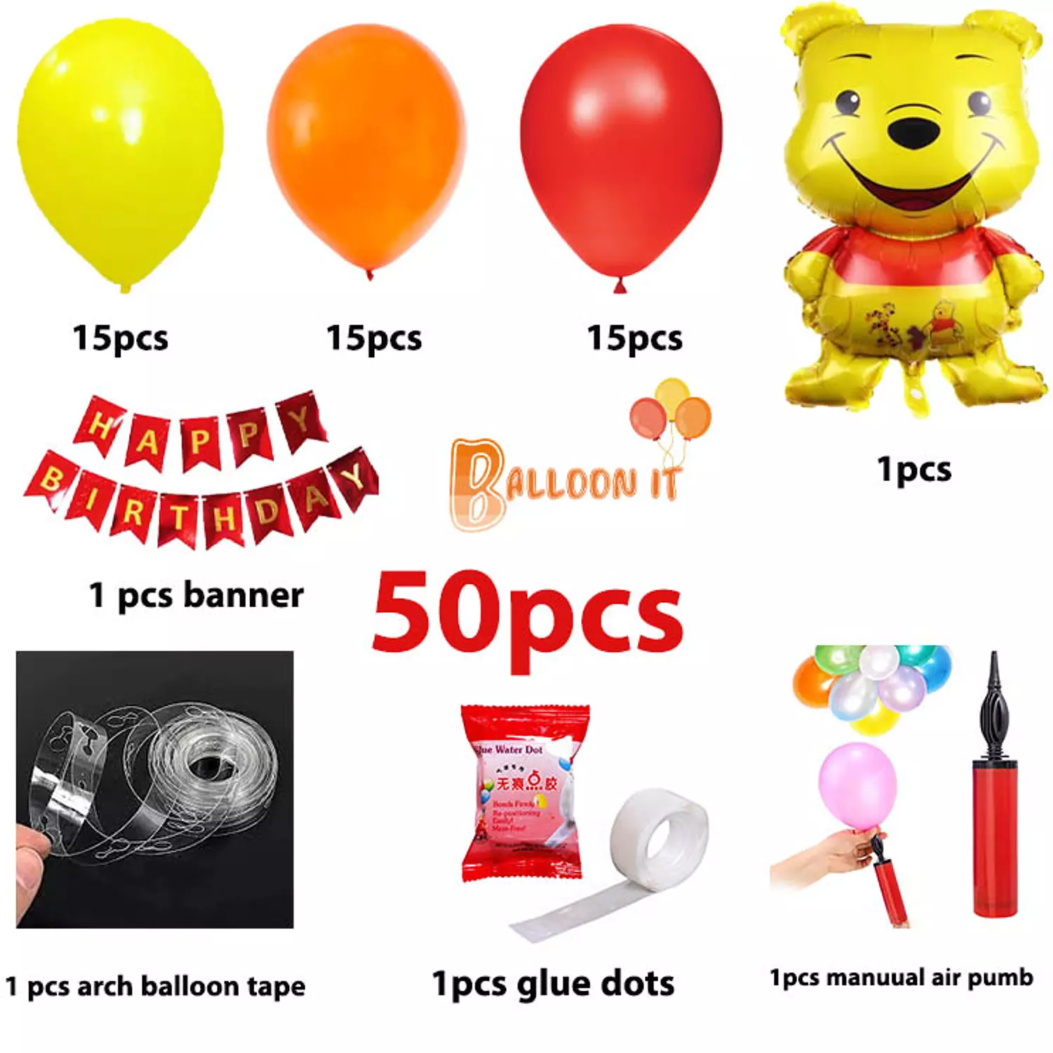 Winnie the Pooh Theme Balloon Garland 1