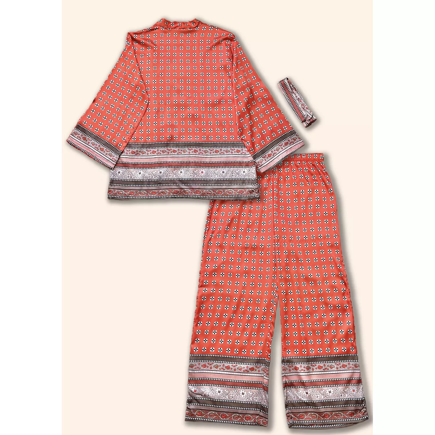 Van Clover Orange Kimono Set 1