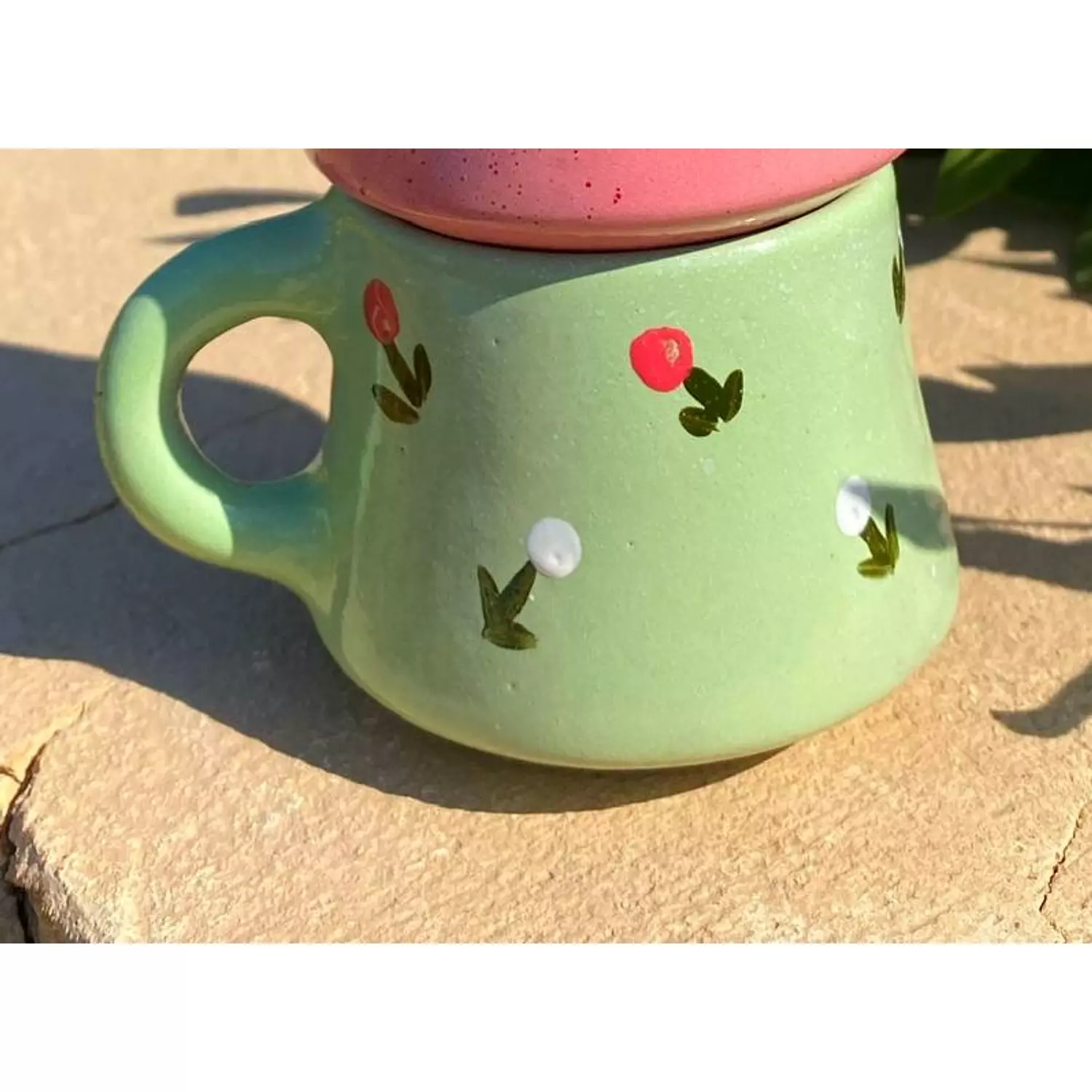 Mint Floral coffee cup hover image