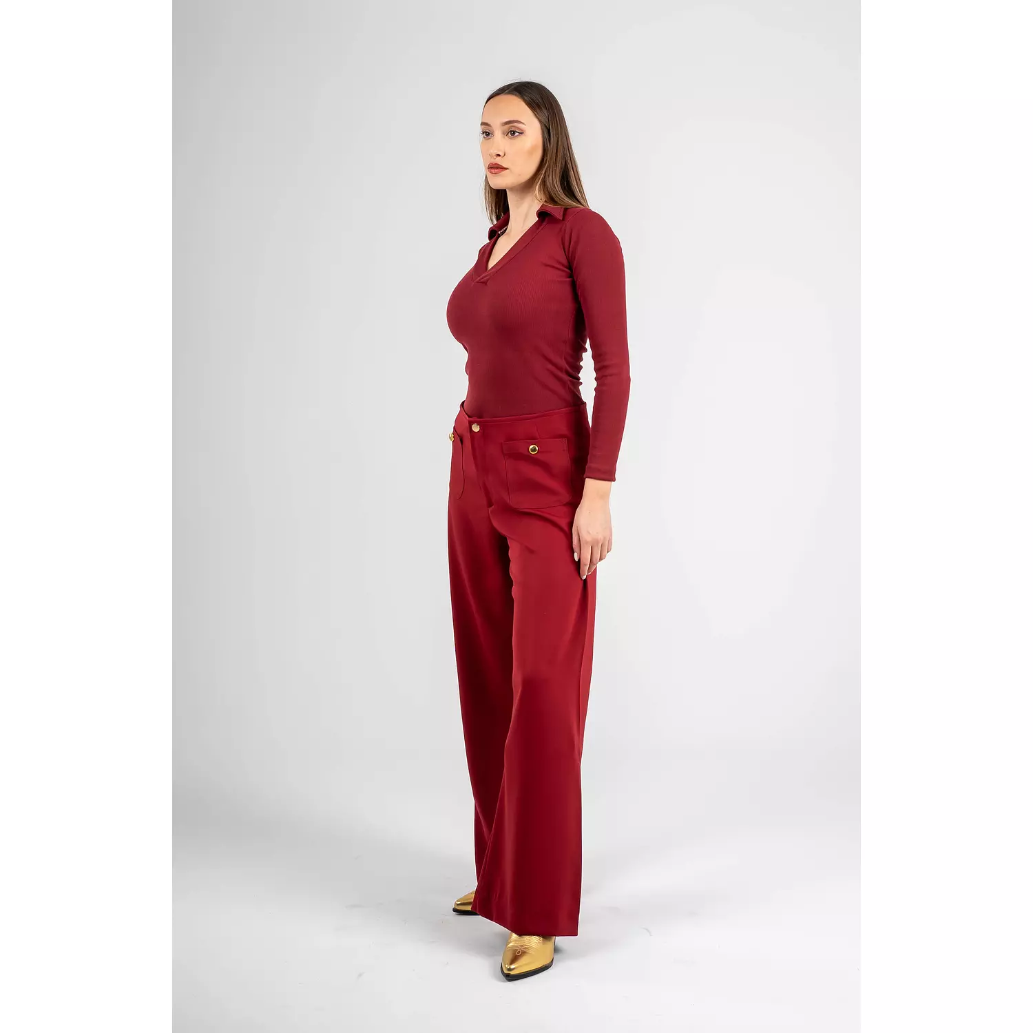 Marine Straight-Leg High-Waist Pants hover image