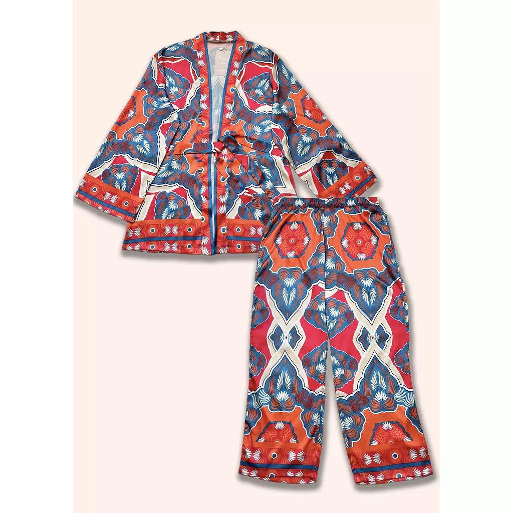 Art Deco Colorful Kimono Set